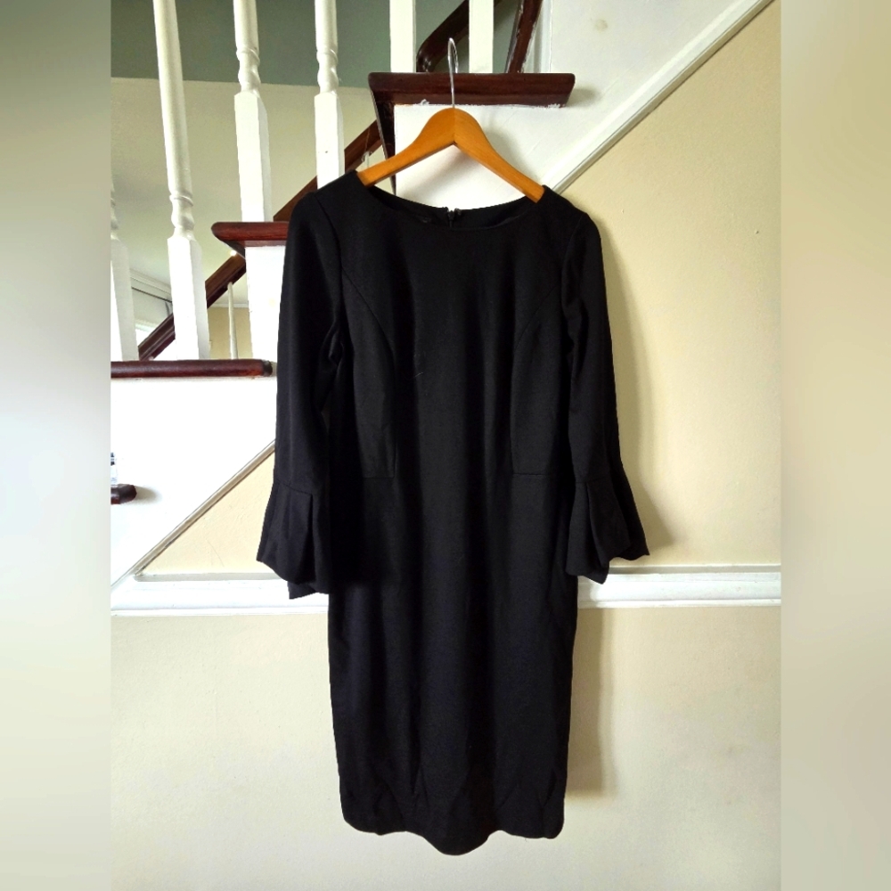 Talbot Refined Ponte Sheath Dress Elegant Black Dress